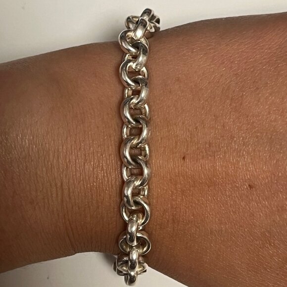 Silver rolo Bracelet  - 7.75" long, 6.75"" fit  - Sterling silver 925 - Picture 5 of 5